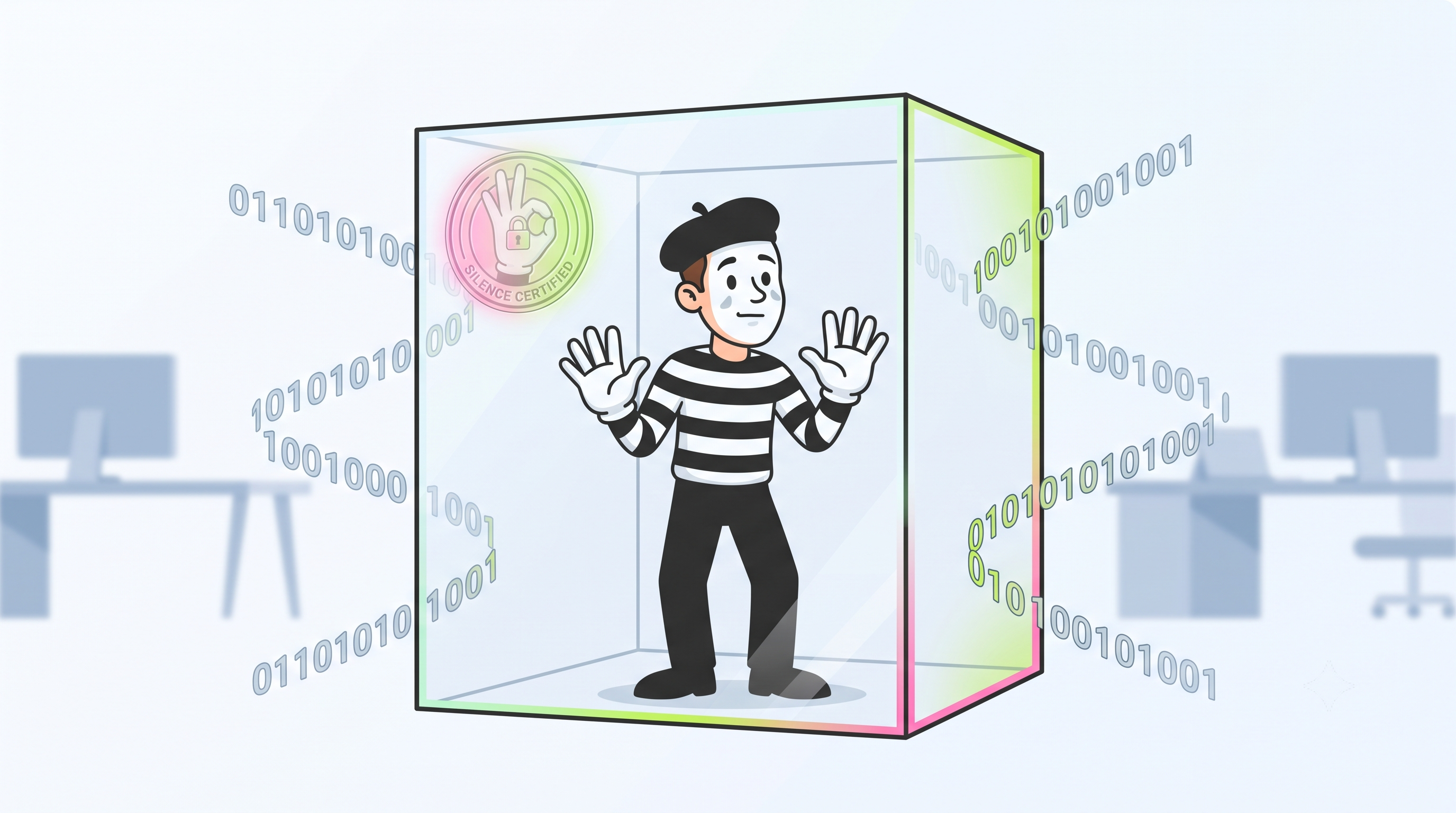 Mime trapped in invisible data box
