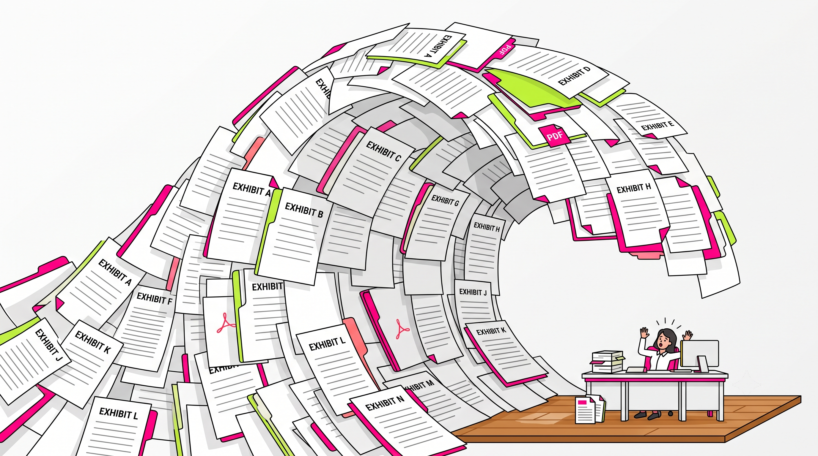 Tidal Wave of Redacted Legal Exhibits Graphic