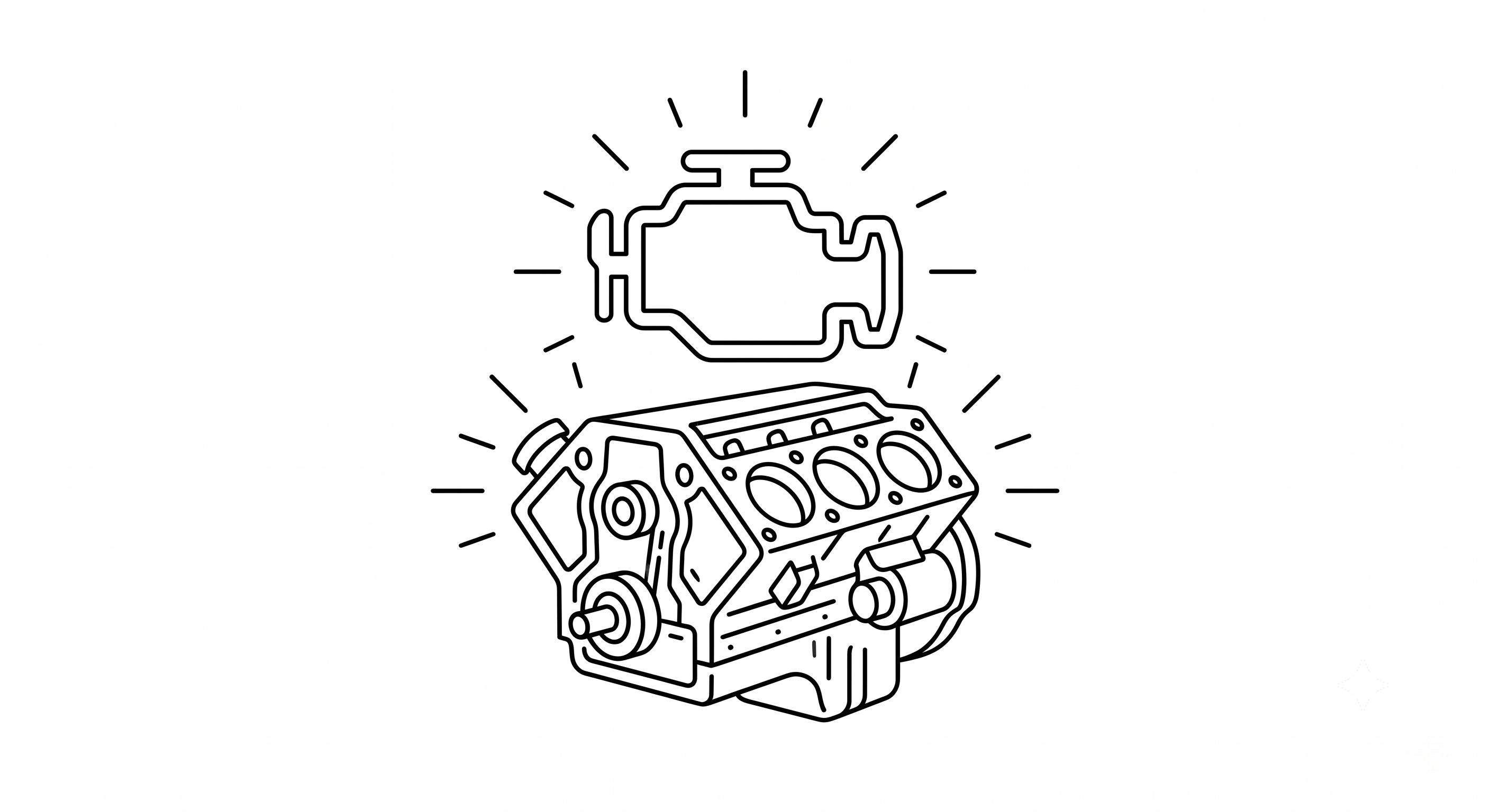 Engine Light Line Art