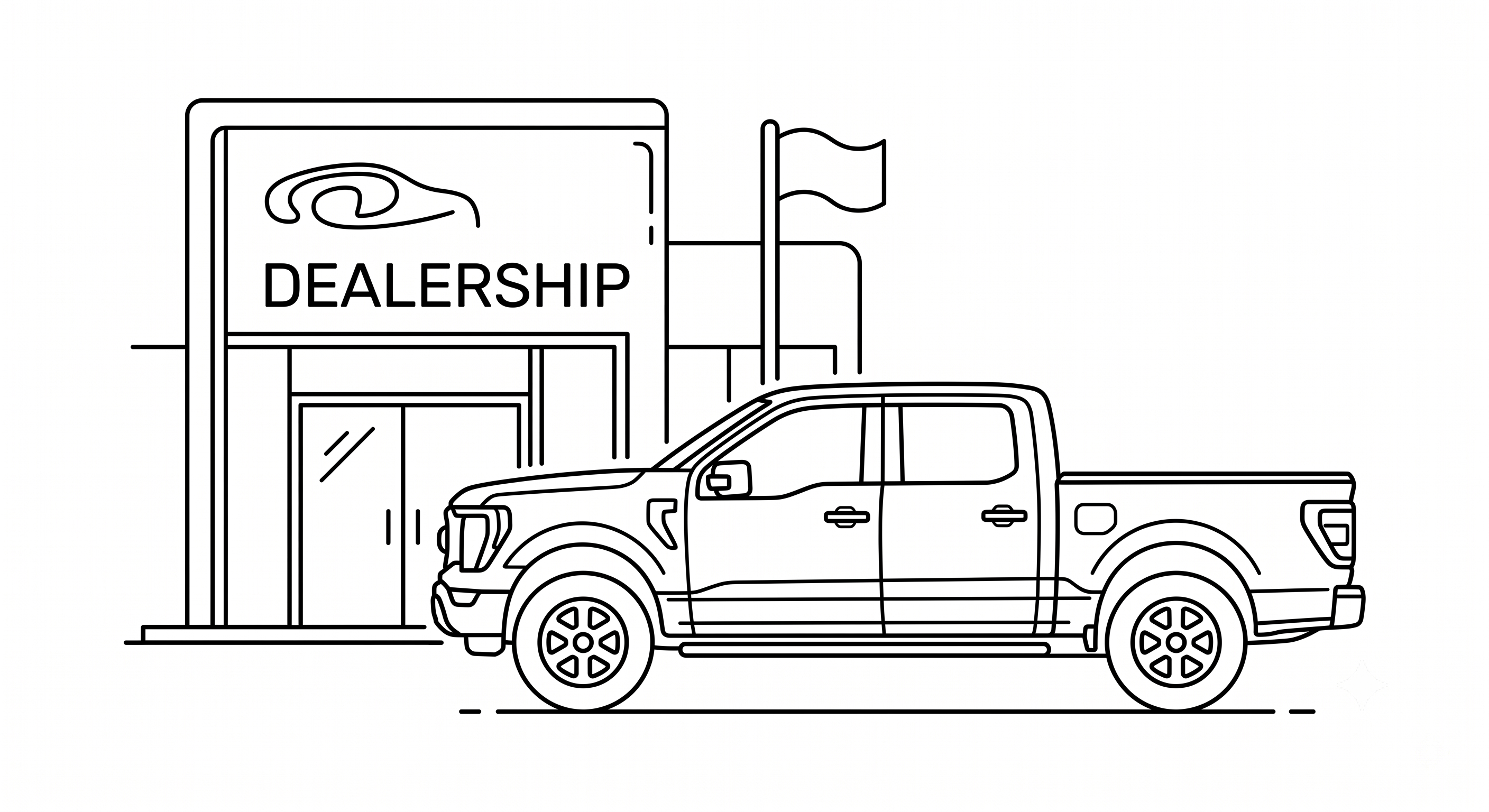 Pickup Truck Line Art